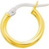 Créoles VALLAURIS or jaune 750/°° fil torsadé 2 mm diamètre 10 mm