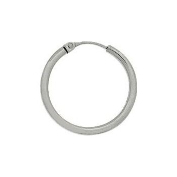 Créoles GRASSE or blanc 750 /°°  fil rond 2 mm diamètre 20 mm