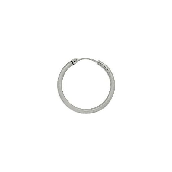 Créoles GRASSE or blanc 750 /°°  fil rond 2 mm diamètre 20 mm