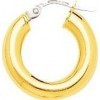 Boucles d'oreilles BEAULIEU or jaune 750 /°° fil rond 4 mm diamètre 10 mm